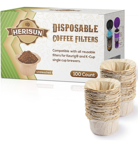 Herisun 100 Filtros De Café Desechables Para Monodosis 1. Ab