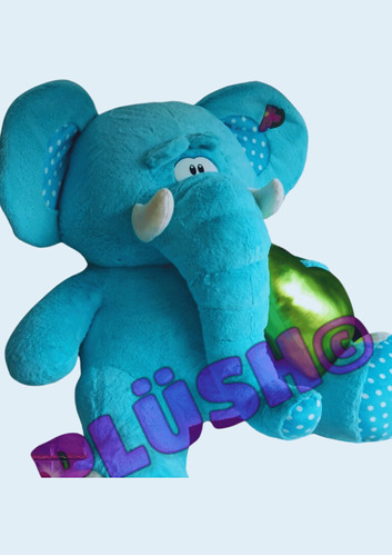 Peluche Elefante Colores Zoológico Gigante 80x70 Cm Aprox.