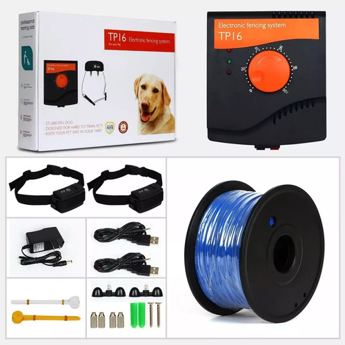 Sistema De Valla Eléctrica Inalámbrica Para Perros, Valla Para Perros Al Aire Libre, Sistema De Contención De Mascotas, Impermeable Y Recargable, Pitido, Evita Que Los Perros Ladran +2 Collares