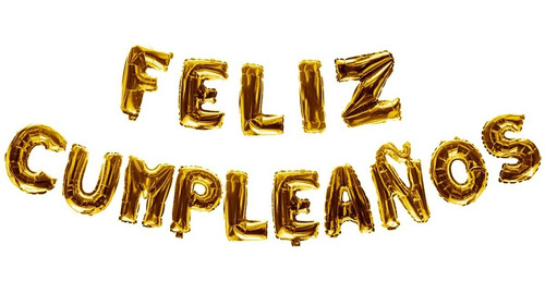 Globos De Letra Metalicos Feliz Cumpleaños 40 Cm Letrero A7