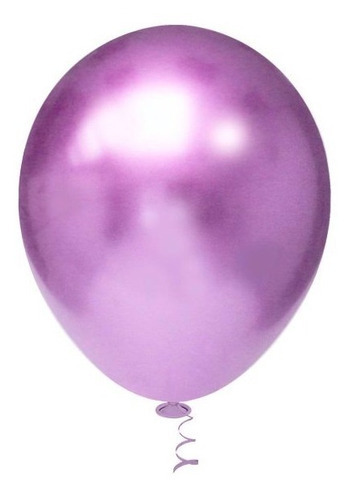 Bexiga Balão Metalizado Platino Cromado Nº 10 Pol C/ 25un Cor Violeta