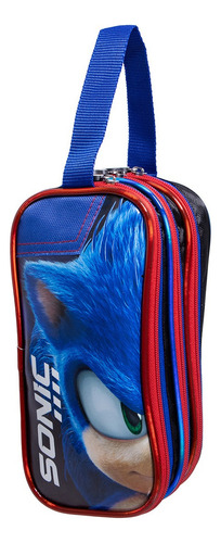Kit Mochila Sonic Shadow Lonchera Lapicera Original Primaria Azul Azul