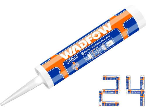 Silicona Transparente Acetica Sellador 300ml Wadfow Pack X24