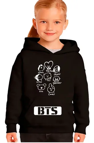 Sudadera Negra Niña Bt21 Bts