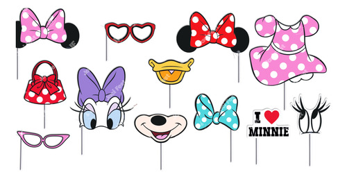 Mimi Minnie Mouse Rosa Fiesta Accesorios Para Fotos Min0m1