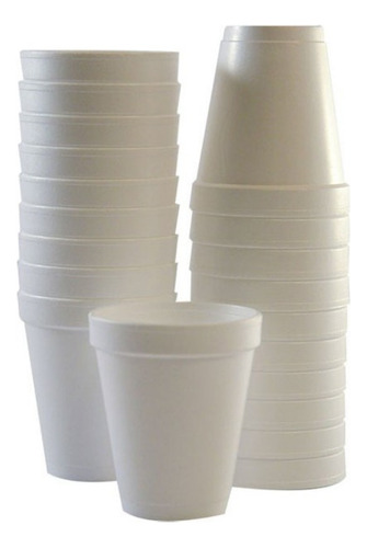 Vasos Descartables Térmico 240 Cc Telgopor Blanco Café X 100