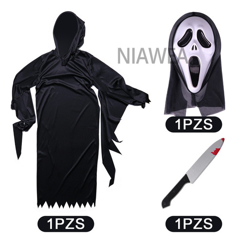 3pz Disfraz Para Ghostface Scream Para Adulto Con Máscara Y