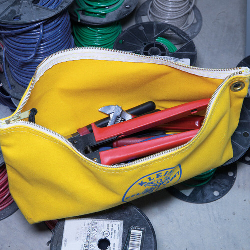 Klein Tools 5539lyel Zipper Bag, Large Canvas Tool Pouch Yyn