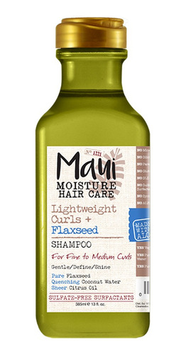Maui Semilla De Lino Shampoo Rizos Ligeros 385 Ml