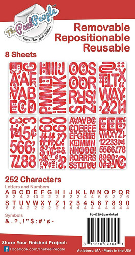 The Peel People 252 Pc Peel And Stick Letters & Numbers, 1 Y