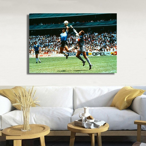 Cuadro Decorativo Moderno 90x50 Maradona Copa Del Mundo 2