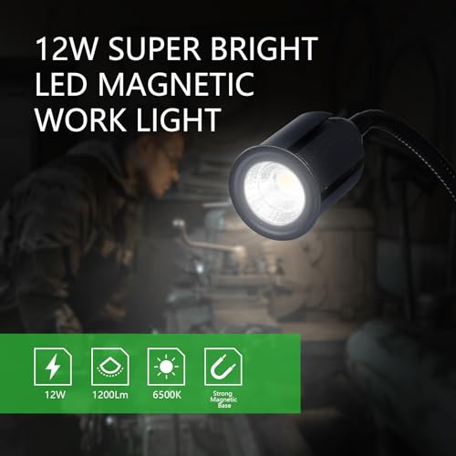 Led Luz Flexible Con Cuello De Ganso Magnético, 12w 6500k 1
