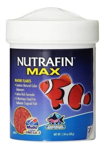 Alimento Peces Marino Escamas Marine Flakes Nutrafin Max 38g