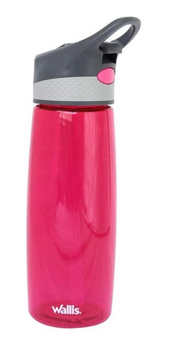 Botella Wallis Agarradera Botón Antiderrame 680ml Rosa/gris