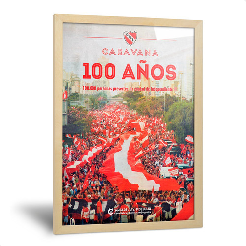 Cuadros Camiseta Independiente Caravana 100 Años De 35x50cm