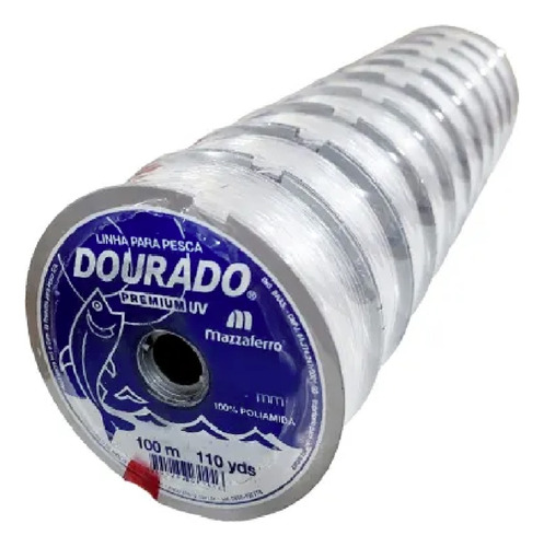 Linha De Pesca Dourado Branca 0,35 Mm 100 Metros 20 Unidades Cor Branco