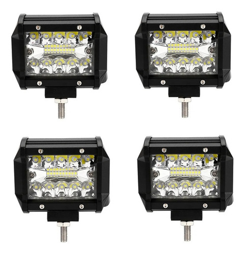 Kit X4 Faro Barra Auxiliar Led Spot 6500k 18w 12v/36v