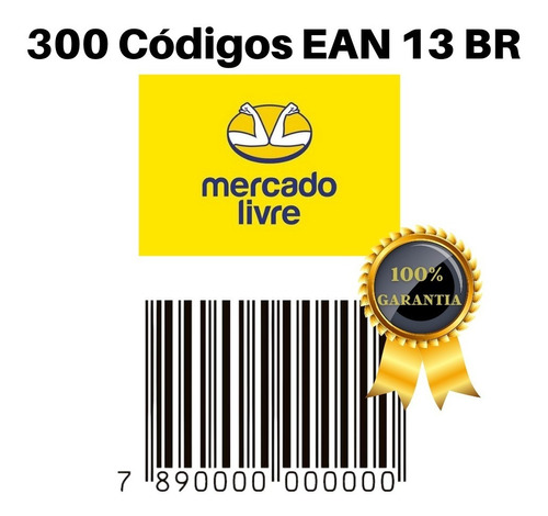 Kit C/ 300 Códigos De Barra Ean 13 Mercadolivre Oficial 