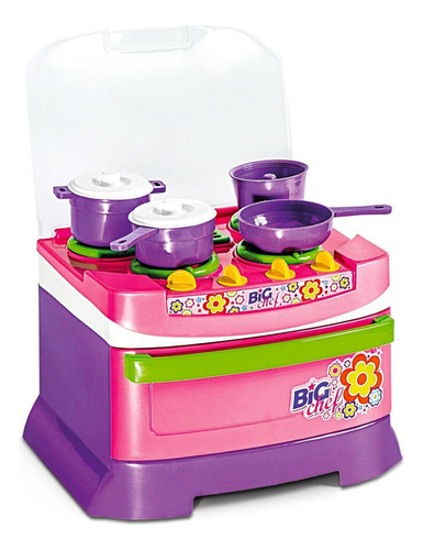 Mini Fogão De Brinquedo Big Chef Infantil Poliplac Cor Rosa-claro