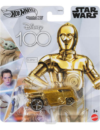 Hot Wheels Character Cars Disney 100 Star Wars C-3po Color Dorado