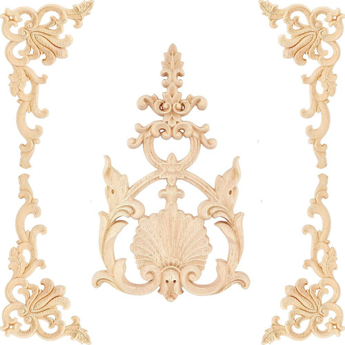 Apliques De Madera Decorativos 5 Unidades - 2 Tamaños