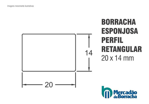 Imagem 2 de 4 de Borracha Perfil Esponjoso Vedação 20x14mm - Vendido No Metro
