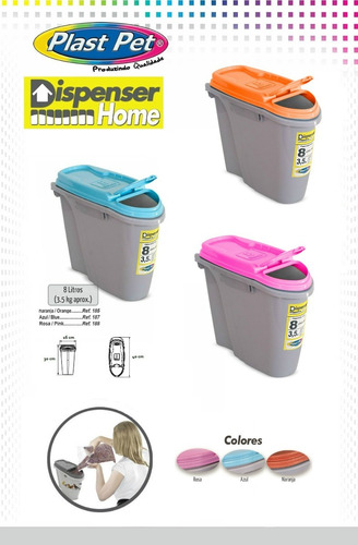 Contenedor Alimento Perro Gato Croqueta 3.5kg/8l 40x30x16cm