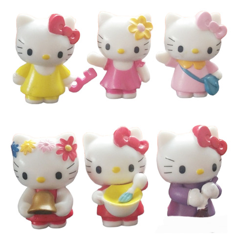 Hello Kitty Figuras Set Mini 6unidades Colección Decoración