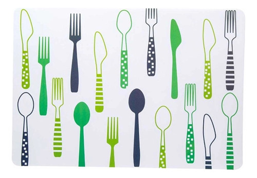 Kit 6 Jogos Americanos Cook E 6 Porta Copos Em Pvc Verde