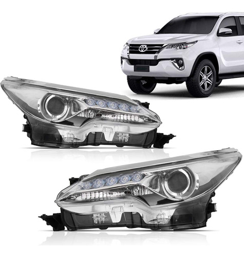 Par Farol Hilux Sw4 2016 2017 2018 19 20 Com Led Projetor