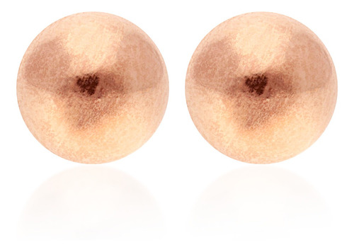 Aretes Broquel Oro 14k Rosa De Bola Grande Stellina Bebé