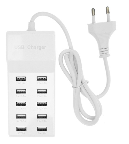 Estación De Carga Usb De 10 Puertos Wall Power Smart Para