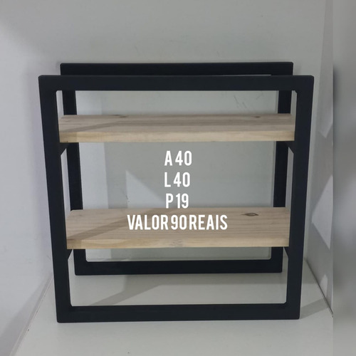 Móvel Em Tubo 20x20 Com Pintura Epóxi Tábua De Pinus Acompan