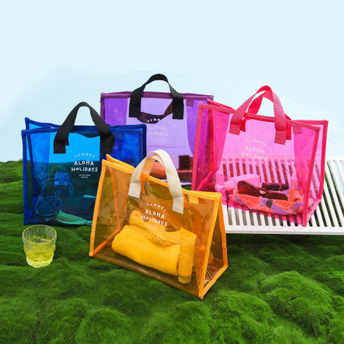 Elegante Bolso Transparente Para Artículos De Violeta