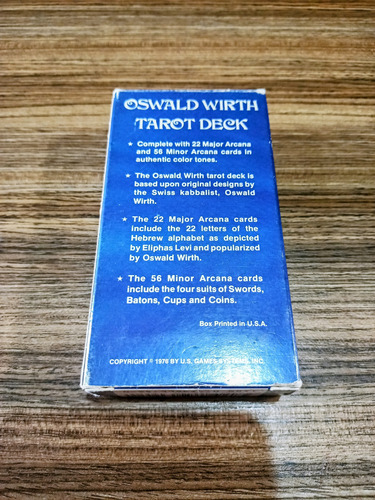 Oswald Wirth Tarot Deck - Raro - Us Games - 1976 (Usado)