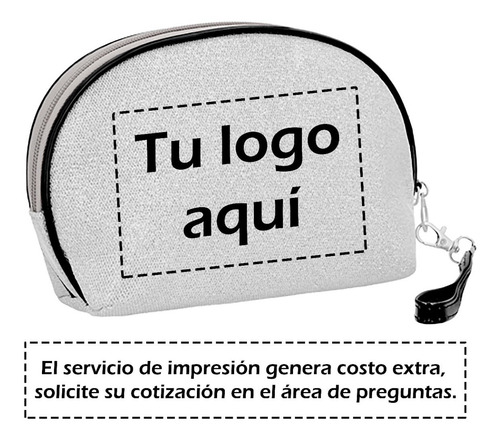 Imagen 2 de 9 de Cosmetiquera De Poliéster Con Acabado Glitter