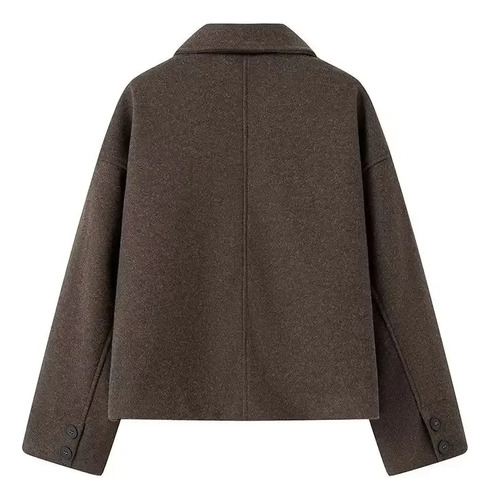Chaqueta Corta En Mezcla De Lana Para Mujer - Street Style