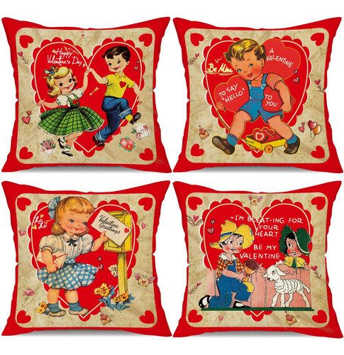 Fundas De Almohada De Corazón De Amor Para San Valentín Dise