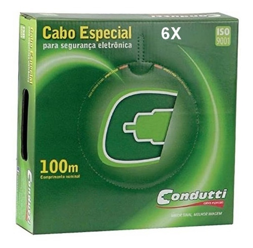 6x Cabo Alarme Multicores 4 Vias 26 40 Mm Cca Condutti 100m