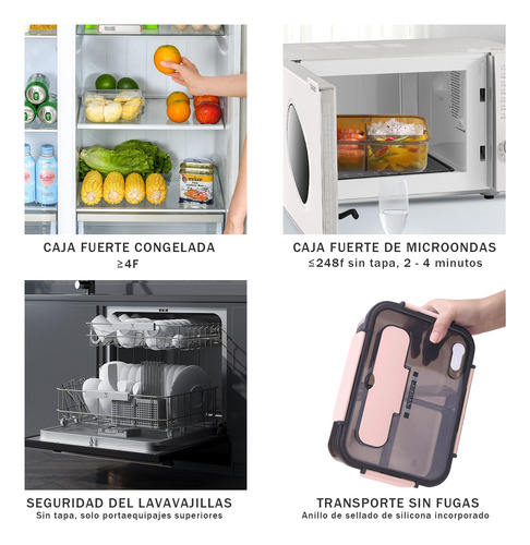Fiambrera 3 Compartimentos 1500ml Con Cubiertos Sellada