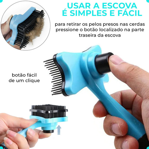 Rasqueadeira Autolimpante Para Pet Cães Cachorros Gatos Cor Sortida