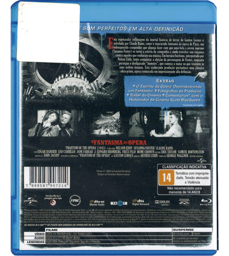 Blu-ray O Fantasma Da Ópera - Clássico Original Novo Lacrado