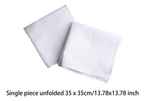 10 Pañuelos Blancos De Bolsillo Para Hombres Y 35cm X 35cm