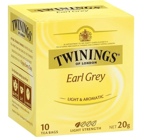 Te Twinings Earl Grey 10 Saquitos Exquisito Nuevo!