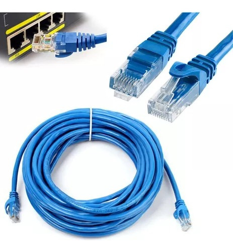 Cable Cat Utp 3 Metros Mts Con Conector Rj45 Internet Red