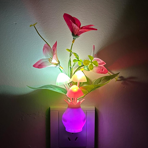 Luz Nocturna Enchufable Con Sensor Automático De Hongos Led
