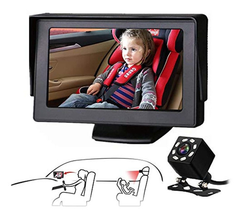 Cámara Y Monitor Con Espejo Para Asiento De Coche Con Visión