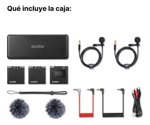 Micrófono Inalámbrico Dual Godox Virso M2 Negro 3.5mm