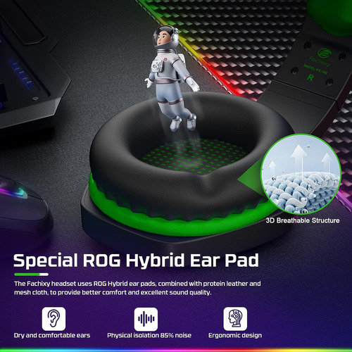 Auriculares Gamer Fachixy Rgb Con Microfono