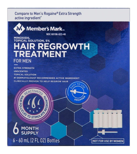 Imagen 1 de 6 de Member's Mark Minoxidil 5% Solución Tópica 6 Meses